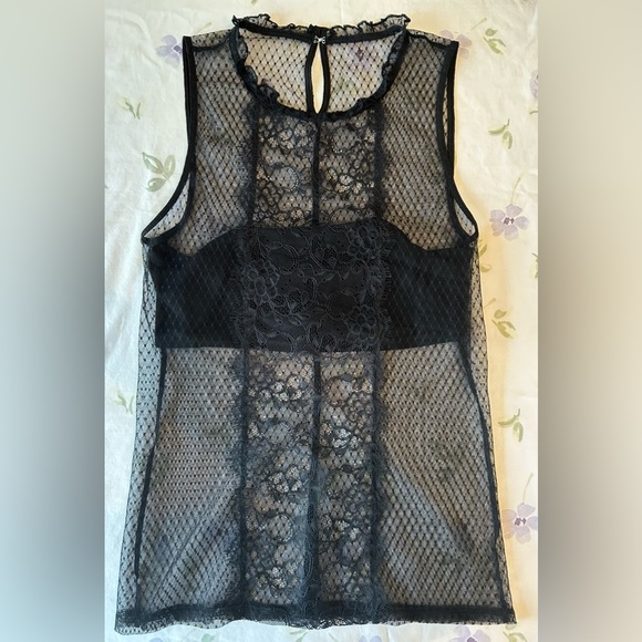 Express Black Lace Gothic Victorian Blouse - Picture 11 of 15